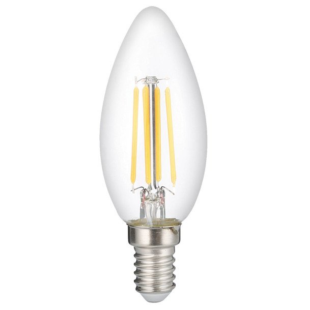 LED lemputė E14 C35 6W, šilta balta šviesa