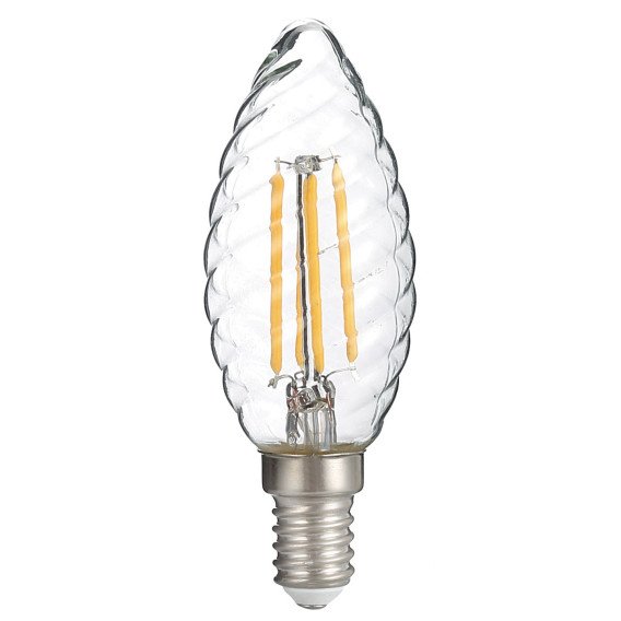 LED lemputė E14 C35 4W, twist, šilta balta šviesa