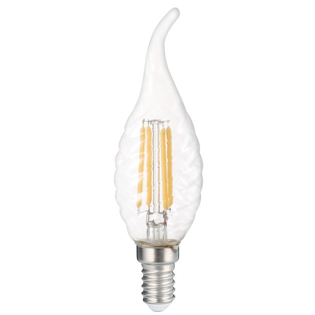 LED lemputė E14 C35 4W, twist tip, šilta balta šviesa