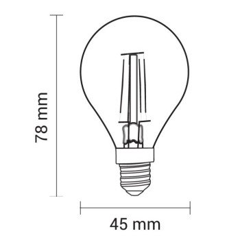 LED lemputė E14 G45 2W, neutrali balta šviesa