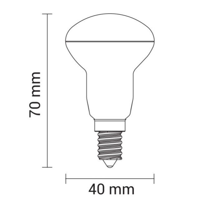 LED lemputė E14 R39 4W, šilta balta šviesa LED lemputė E14 R39 4W, šilta balta šviesa