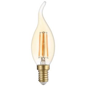LED lemputė E14 T35 4W, tip, auksinė, šilta balta šviesa