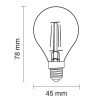 LED lemputė E14 G45 4W, auksinė, šilta balta šviesa