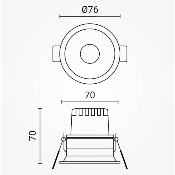 LED šviestuvas, apvalus, baltas, ugniai atsparus, 10W, CCT šviesa LED šviestuvas, apvalus, baltas, ugniai atsparus, 10W, CCT šviesa