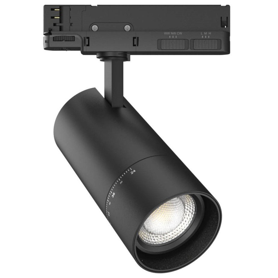 LED bėginis šviestuvas, 3F, 20W/25W/30W, 90Lm/W, juodas, CCT spalvos