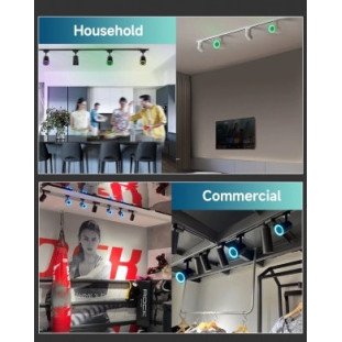 LED bėginis šviestuvas, 1F, 11W, Bluetooth garsiakalbis, nuotolinis valdymas, juodas, RGB spalvos LED bėginis šviestuvas, 1F, 11W, Bluetooth garsiakalbis, nuotolinis valdymas, juodas, RGB spalvos