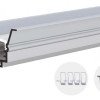 Profilis LED juostai, įleidžiamas, pilkas, baltas dangtelis, 17.6x25mm