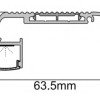 Profilis LED juostai, paviršinis, juodas, baltas dangtelis, 63.5x27.3mm