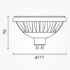 LED lemputė AR111 GU10 9W, neutrali balta šviesa
