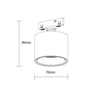LED magnetinis šviestuvas M05, 7W, šilta balta šviesa