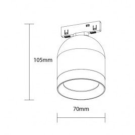 LED magnetinis šviestuvas M05, 10W, su lęšiu, neutrali balta šviesa