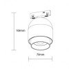 LED magnetinis šviestuvas M05, 10W, reguliuojamas, neutrali balta šviesa