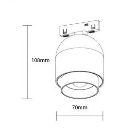 LED magnetinis šviestuvas M05, 10W, reguliuojamas, neutrali balta šviesa