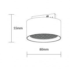 LED magnetinis šviestuvas M05, 10W, korio dangtelis, šilta balta šviesa