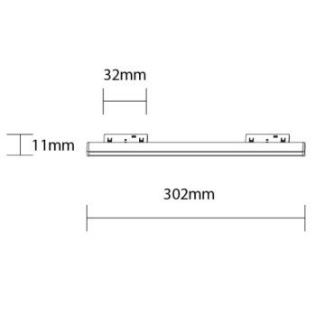 LED magnetinis linijinis šviestuvas M05, 10W, šilta balta šviesa