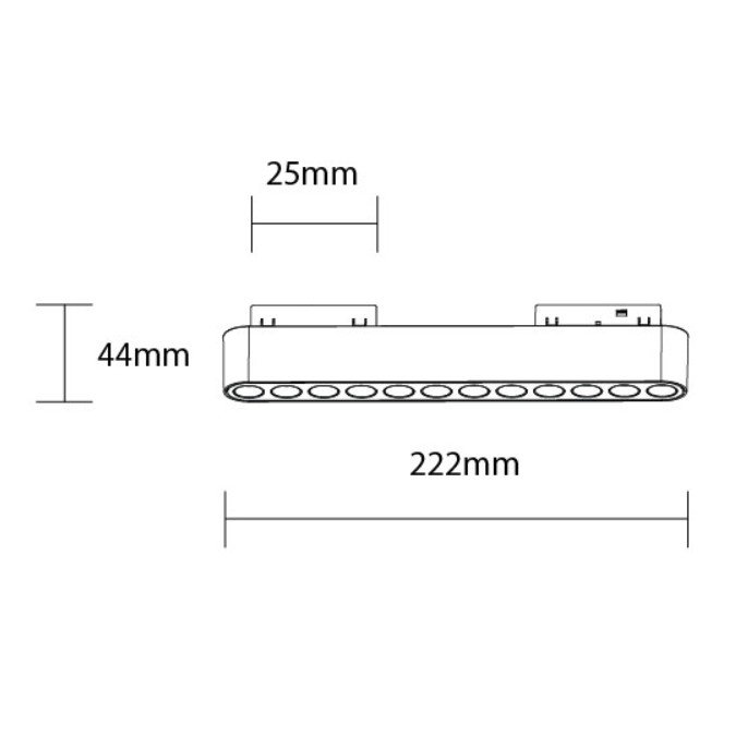 LED magnetinis linijinis šviestuvas M05, 12W, su lęšiais, neutrali balta šviesa