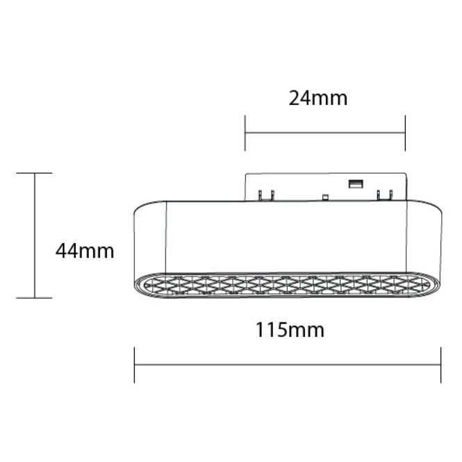 LED magnetinis linijinis šviestuvas M05, 6W, su tinkleliu, neutrali balta šviesa