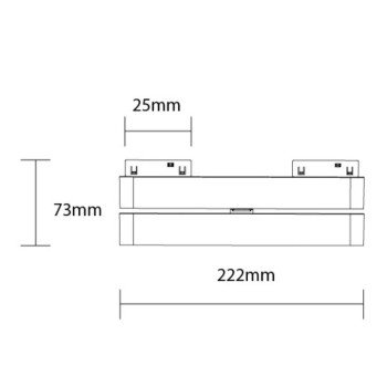 LED magnetinis linijinis šviestuvas M05, 12W, reguliuojamas, su tinkleliu, šilta balta šviesa