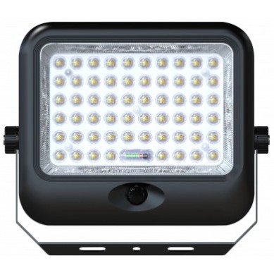 LED prožektorius, juodas, su saulės baterija, 20W, CCT šviesa