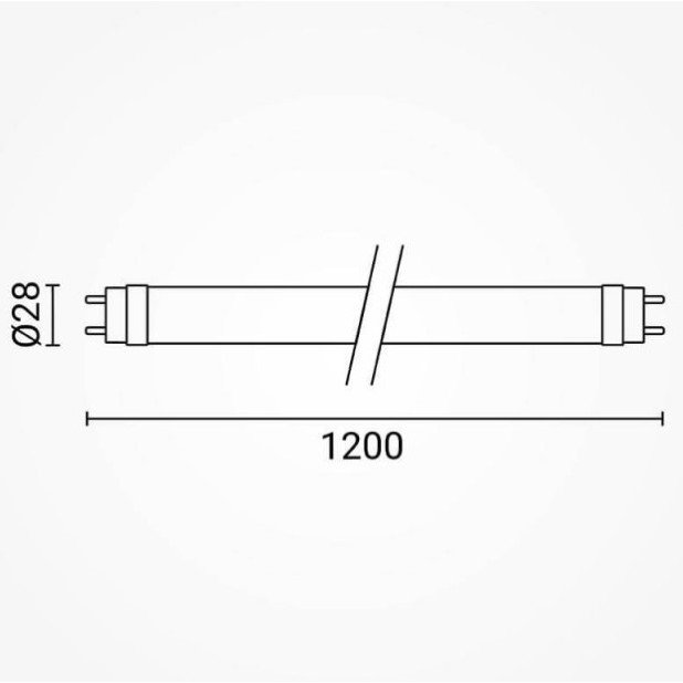 LED lempa T8 18W, 2520Lm, pasukama, šalta balta šviesa LED lempa T8 18W, 2520Lm, pasukama, šalta balta šviesa