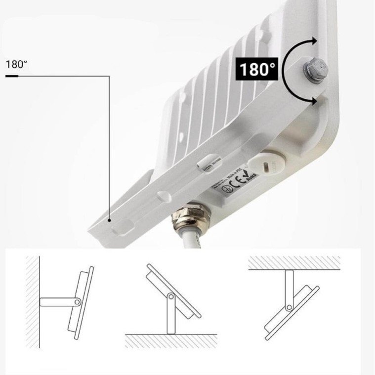 LED prožektorius, baltas, 90Lm/W, 20W, šalta balta šviesa