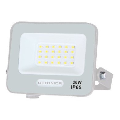 LED prožektorius, baltas, 90Lm/W, 20W, šilta balta šviesa