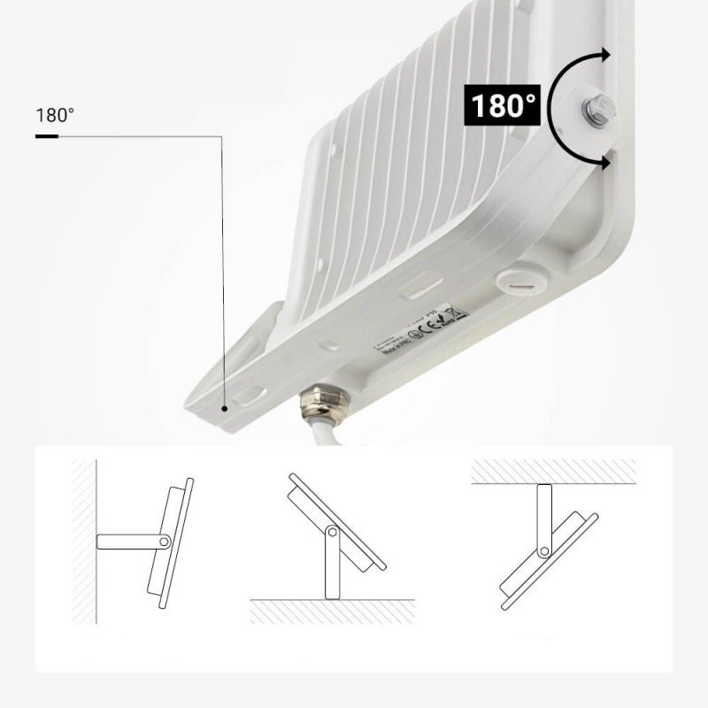 LED prožektorius, baltas, 90Lm/W, 50W, šalta balta šviesa