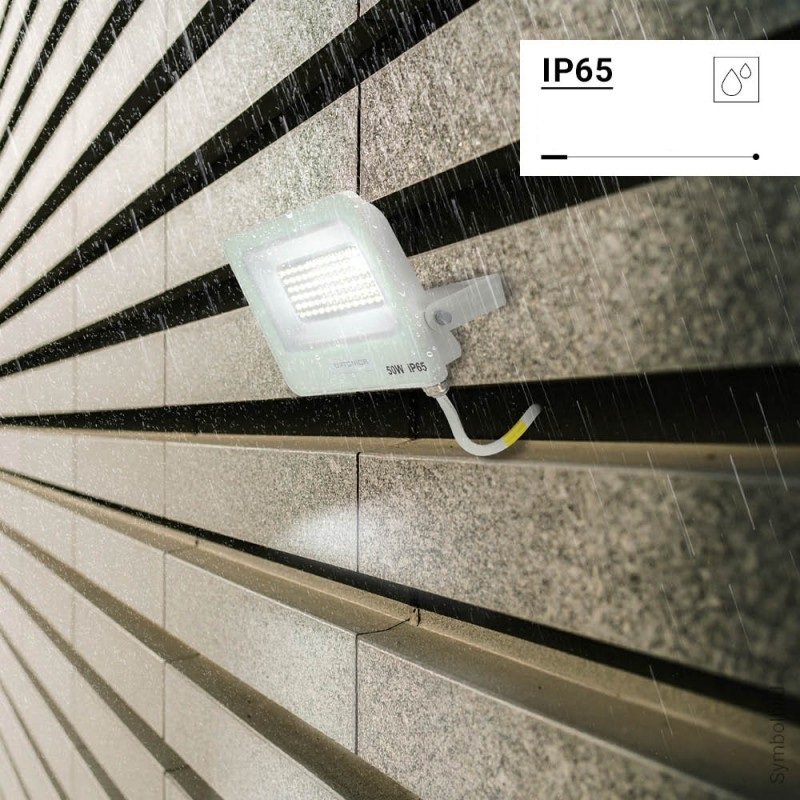 LED prožektorius, baltas, 90Lm/W, 50W, šalta balta šviesa