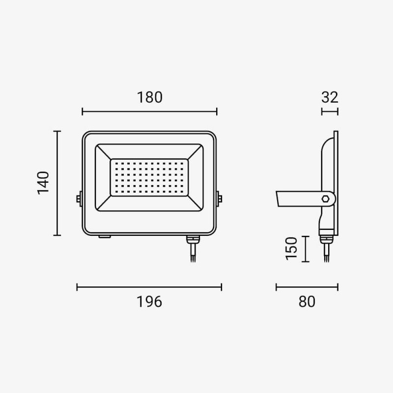 LED prožektorius, baltas, 90Lm/W, 50W, šalta balta šviesa