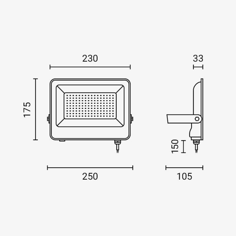 LED prožektorius, baltas, 90Lm/W, 100W, neutrali balta šviesa
