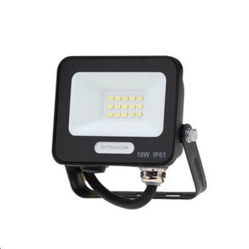 LED prožektorius, juodas, 90Lm/W, 10W, šilta balta šviesa