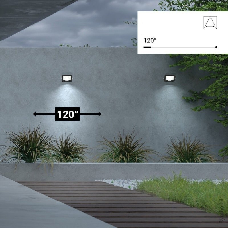 LED prožektorius, juodas, 90Lm/W, 10W, šilta balta šviesa LED prožektorius, juodas, 90Lm/W, 10W, šilta balta šviesa