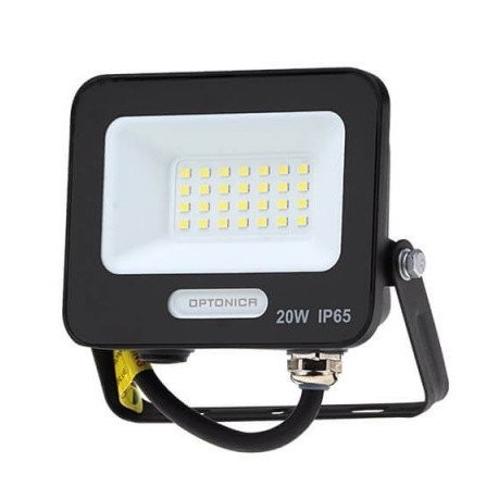 LED prožektorius, juodas, 90Lm/W, 20W, šalta balta šviesa