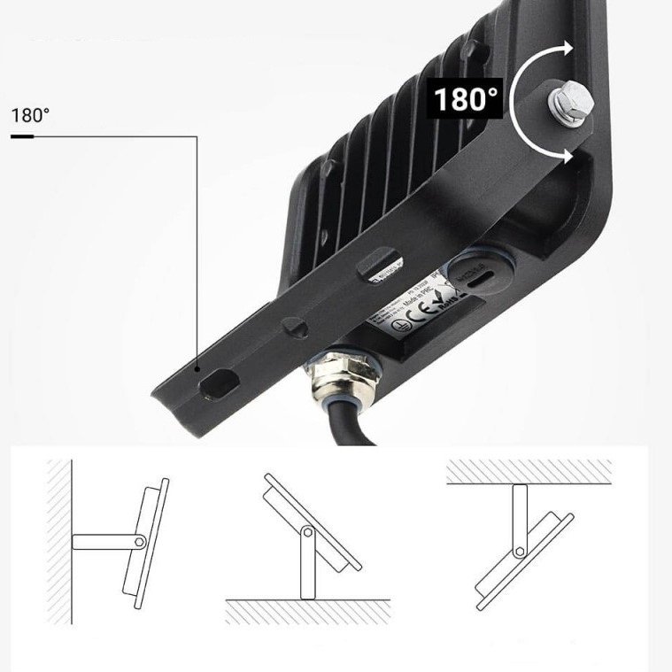 LED prožektorius, juodas, 90Lm/W, 20W, neutrali balta šviesa