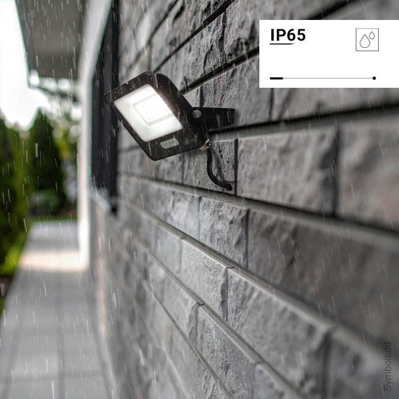 LED prožektorius, juodas, 90Lm/W, 30W, šalta balta šviesa