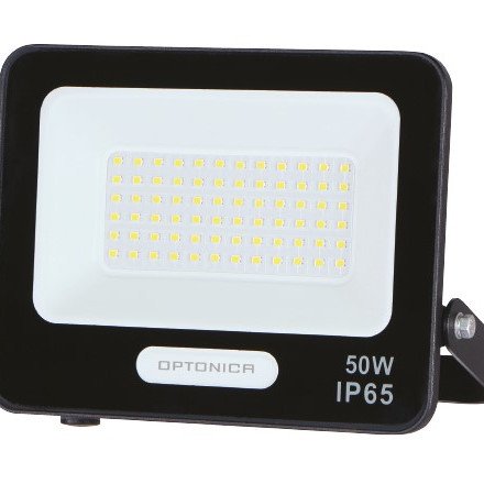 LED prožektorius, juodas, 90Lm/W, 50W, šalta balta šviesa
