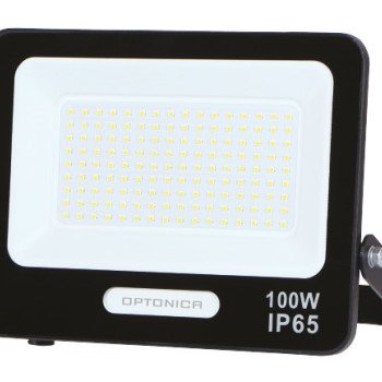 LED prožektorius, juodas, 90Lm/W, 100W, šalta balta šviesa