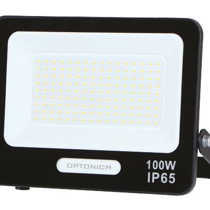 LED prožektorius, juodas, 90Lm/W, 100W, šalta balta šviesa