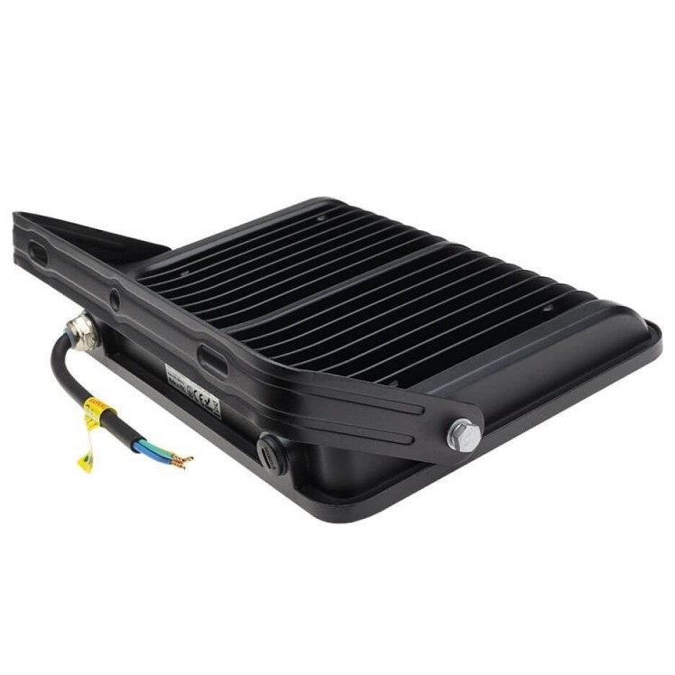 LED prožektorius, juodas, 90Lm/W, 100W, šilta balta šviesa