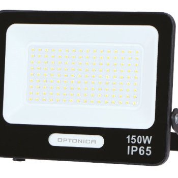 LED prožektorius, juodas, 90Lm/W, 150W, šalta balta šviesa