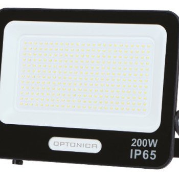 LED prožektorius, juodas, 90Lm/W, 200W, šalta balta šviesa