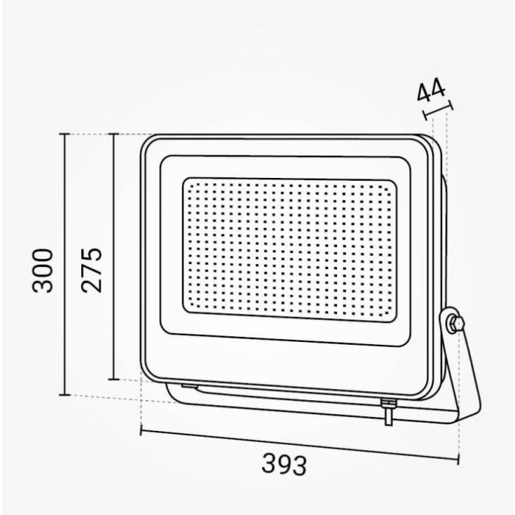 LED prožektorius, juodas, 90Lm/W, 300W, šalta balta šviesa