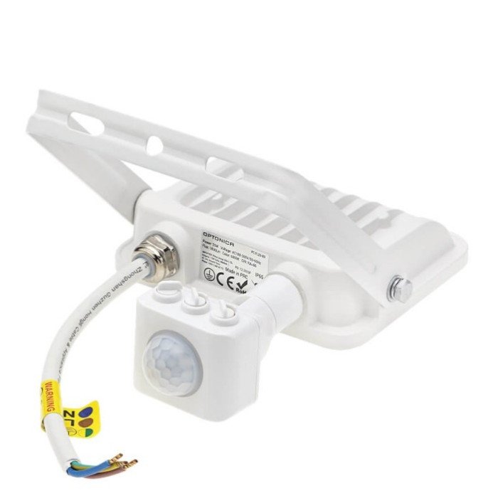 LED prožektorius, baltas, PIR jutiklis, 20W, 120°, šalta balta šviesa LED prožektorius, baltas, PIR jutiklis, 20W, 120°, šalta balta šviesa