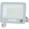 LED prožektorius, baltas, PIR jutiklis, 50W, 120°, neutrali balta šviesa