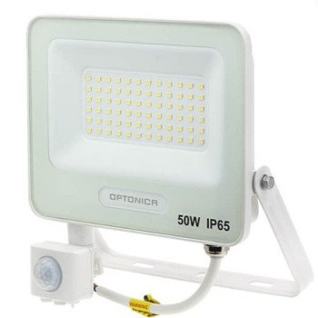 LED prožektorius, baltas, PIR jutiklis, 50W, 120°, neutrali balta šviesa LED prožektorius, baltas, PIR jutiklis, 50W, 120°, neutrali balta šviesa