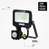 LED prožektorius, juodas, PIR jutiklis, 10W, 120°, šalta balta šviesa LED prožektorius, juodas, PIR jutiklis, 10W, 120°, šalta balta šviesa