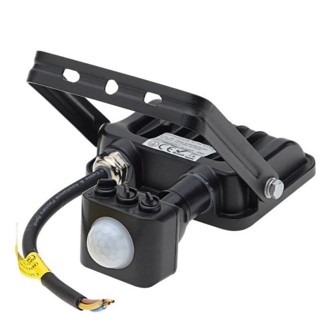 LED prožektorius, juodas, PIR jutiklis, 10W, 120°, neutrali balta šviesa LED prožektorius, juodas, PIR jutiklis, 10W, 120°, neutrali balta šviesa