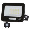 LED prožektorius, juodas, PIR jutiklis, 20W, 120°, neutrali balta šviesa