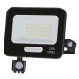 LED prožektorius, juodas, PIR jutiklis, 20W, 120°, neutrali balta šviesa