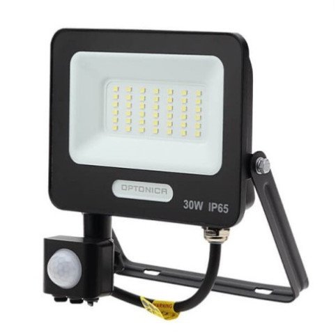 LED prožektorius, juodas, PIR jutiklis, 30W, 120°, šalta balta šviesa LED prožektorius, juodas, PIR jutiklis, 30W, 120°, šalta balta šviesa